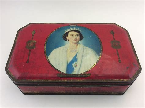 queen elizabeth metal candy box|queen elizabeth tins.